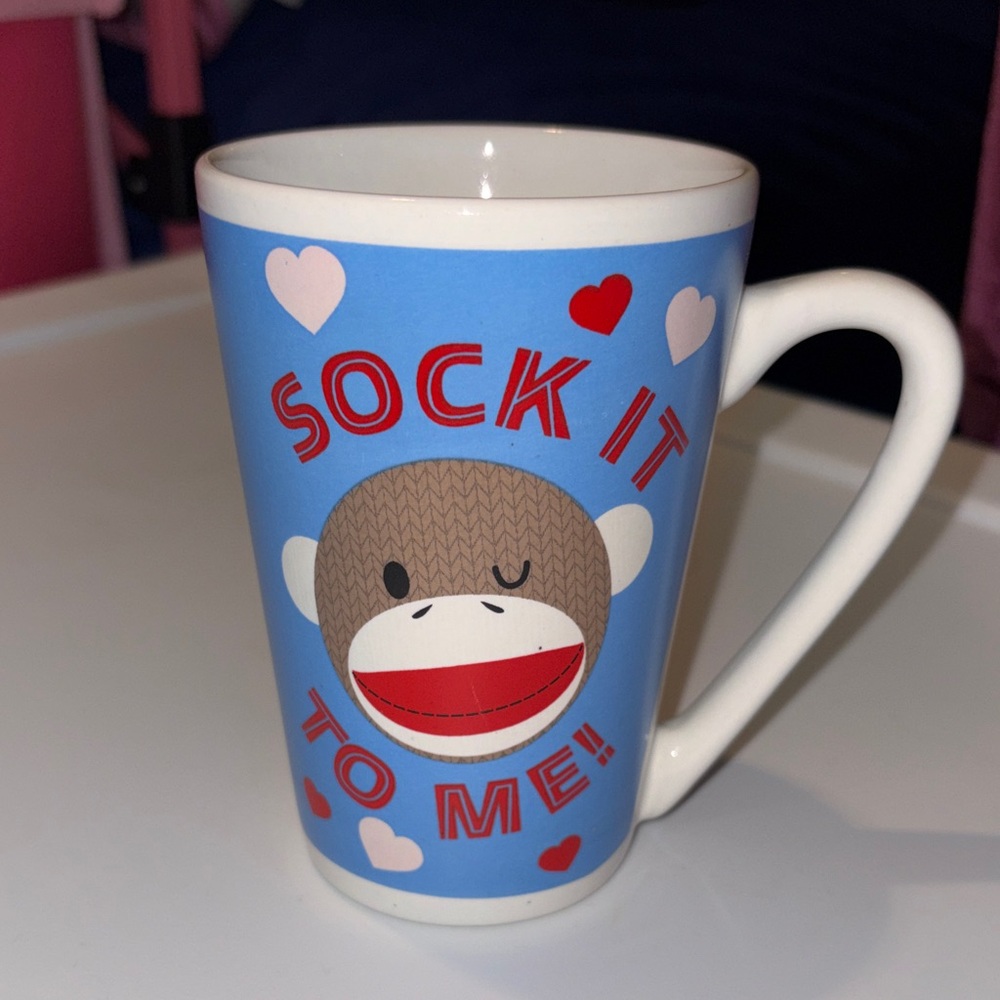 Sock It To Me Blue and White Mug